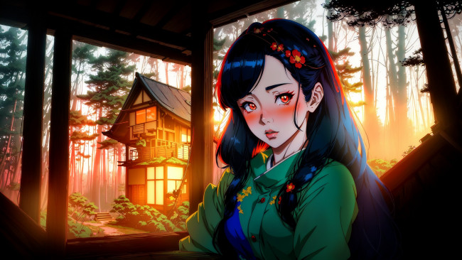 Обои картинки фото аниме, город,  улицы,  интерьер,  здания, нейросети, графика, нейроарт, ai, art, нейронные, сети, рисунки, нейро, искусство