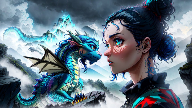 Обои картинки фото аниме, животные,  существа, нейросети, графика, нейроарт, ai, art, нейронные, сети, рисунки, нейро, искусство