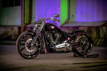 обоя мотоциклы, harley-davidson, softail, fat, boy, customized, custombikes, royal, purple