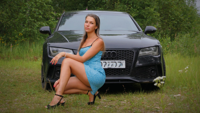 Обои картинки фото автомобили, -авто с девушками, audi, девушка