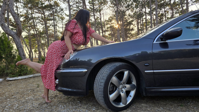 Обои картинки фото автомобили, -авто с девушками, peugeot, 607, v6