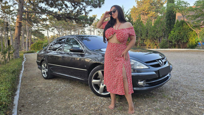 Обои картинки фото автомобили, -авто с девушками, peugeot, 607, v6