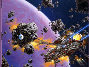 Картинка фэнтези космические корабли звездолеты станции