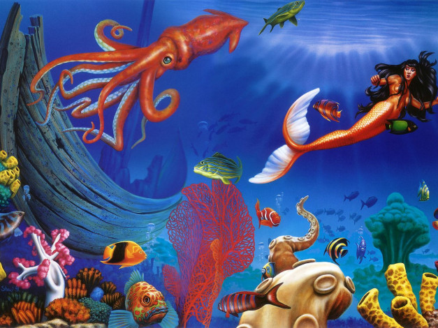 Обои картинки фото фэнтези, русалки