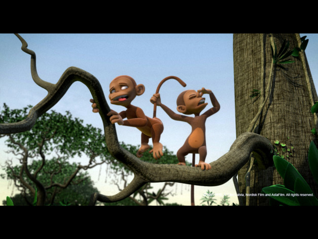 Обои картинки фото мультфильмы, jungledyret, hugo, fr&, 230, flabet, og, fri