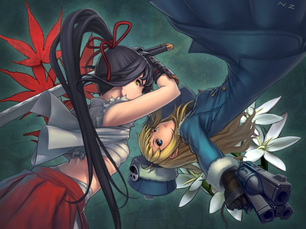 Обои картинки фото аниме, weapon, blood, technology