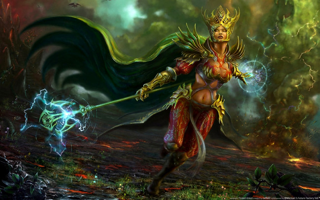 Обои картинки фото tinted, green, фэнтези, магия