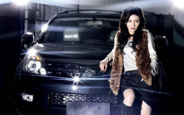 Картинка автомобили авто девушками девушка ночь азиатка