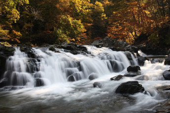 Картинка природа реки озера вода осень камни каскад