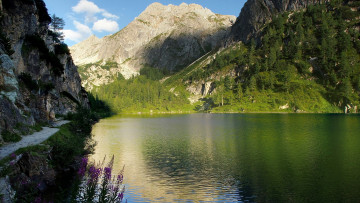 Картинка природа реки озера горы облака озеро