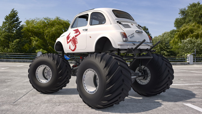 Обои картинки фото автомобили, 3д, 1968, fiat