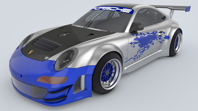 Обои картинки фото автомобили, 3д, porsche, 2009