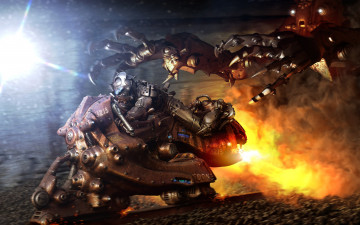 Картинка фэнтези роботы +киборги +механизмы погоня когти