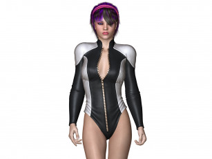 Картинка 3д+графика люди+ people девушка униформа взгляд фон