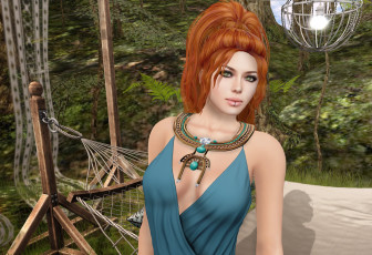 Картинка 3д+графика люди+ people фон рыжая взгляд девушка