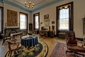 Картинка интерьер кабинет +библиотека +офис мебель комната