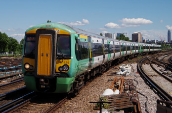 Картинка техника поезда состав локомотив рельсы дорога железная