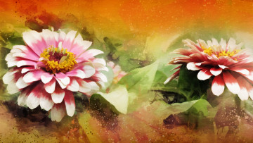 Картинка рисованное цветы природа фон