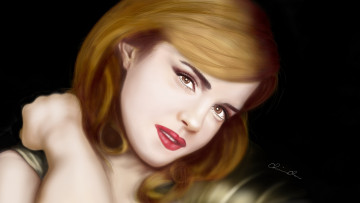 Картинка рисованное люди эмма уотсон взгляд лицо