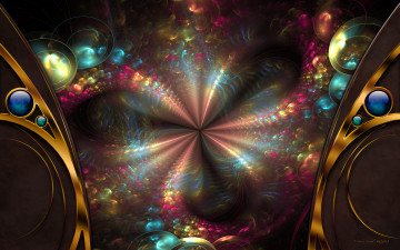 Картинка 3д+графика фракталы+ fractal цвета фон узор