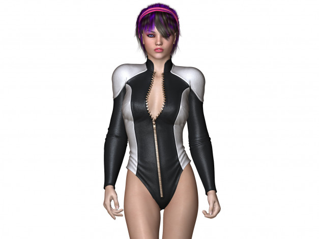 Обои картинки фото 3д графика, люди , people, девушка, униформа, взгляд, фон