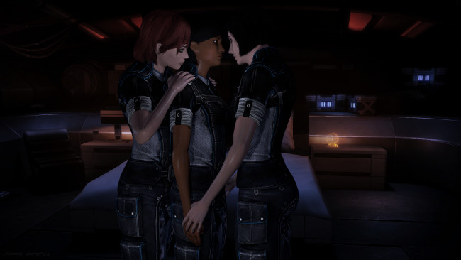 Обои картинки фото 3д графика, фантазия , fantasy, фон, взгляд, девушки