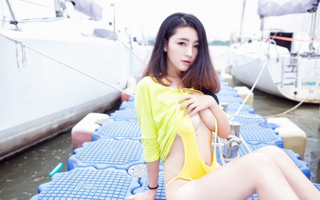 Обои картинки фото huang jing , gigi, девушки, huang jing, модель, фон, взгляд, девушка, азиатка