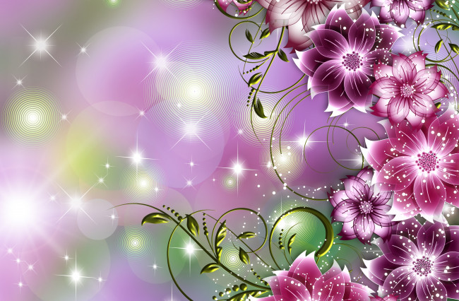 Обои картинки фото векторная графика, цветы , flowers, лепестки, цветы, рисунок