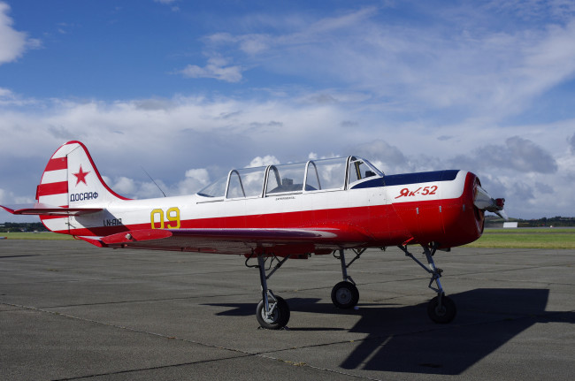 Обои картинки фото yak-52, авиация, лёгкие одномоторные самолёты, самолет, спортивный