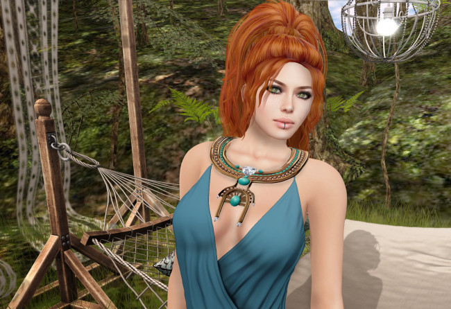 Обои картинки фото 3д графика, люди , people, фон, рыжая, взгляд, девушка