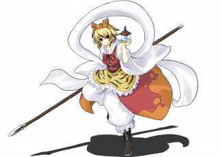 Картинка аниме touhou девушка взгляд фон