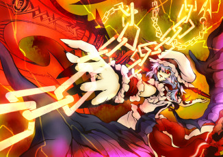 Картинка аниме touhou девушка взгляд фон