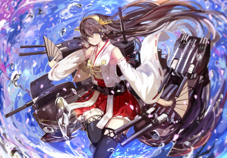 Картинка аниме kantai+collection девушка взгляд фон