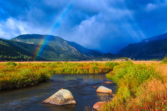 Картинка природа радуга горы колорадо скалистые