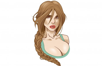 Картинка рисованное люди коса взгляд фон девушка