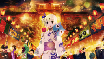 Картинка аниме fairy+tail взгляд девушка фон