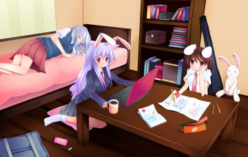 Картинка аниме touhou девушка взгляд фон