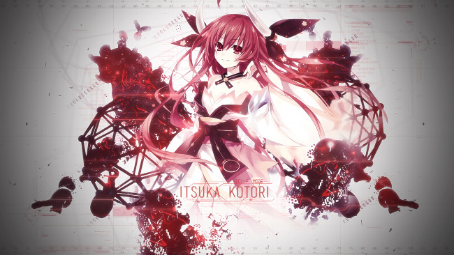 Обои картинки фото аниме, date a live, девушка, взгляд, фон