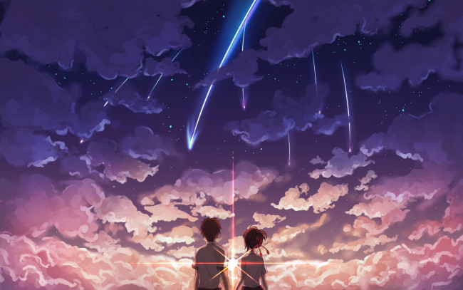 Обои картинки фото аниме, kimi no na wa, комета
