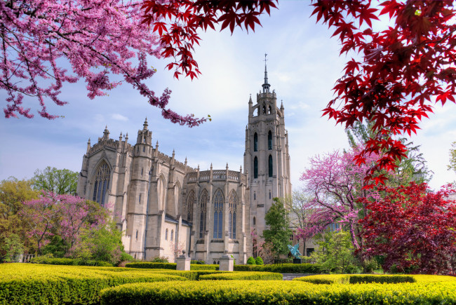 Обои картинки фото metro detroit church, города, детройт , сша, шпиль