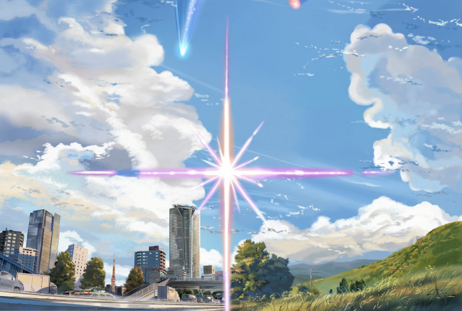 Обои картинки фото аниме, kimi no na wa, город