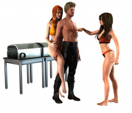 Картинка 3д+графика люди+ people девушки парень фон взгляд