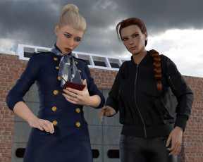 Картинка she+wolf 3д+графика фантазия+ fantasy девушки фон взгляд