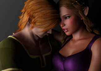 Картинка 3д+графика эльфы+ elves фон взгляд эльфийка