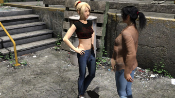 Картинка 3д+графика люди+ people фон взгляд девушки