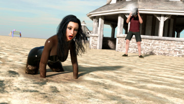 Картинка 3д+графика люди+ people взгляд девушка фон