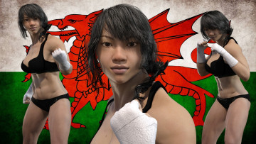 Картинка 3д+графика спорт+ sport девушки поза фон взгляд