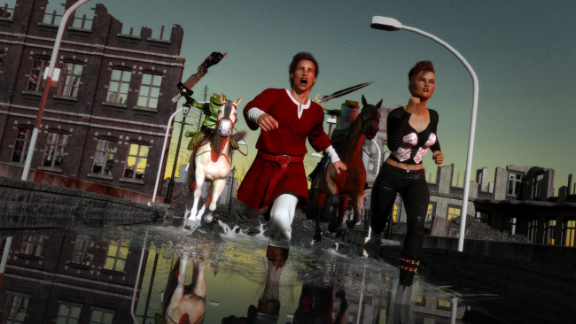 Обои картинки фото 3д графика, фантазия , fantasy, взгляд, девушка, фон