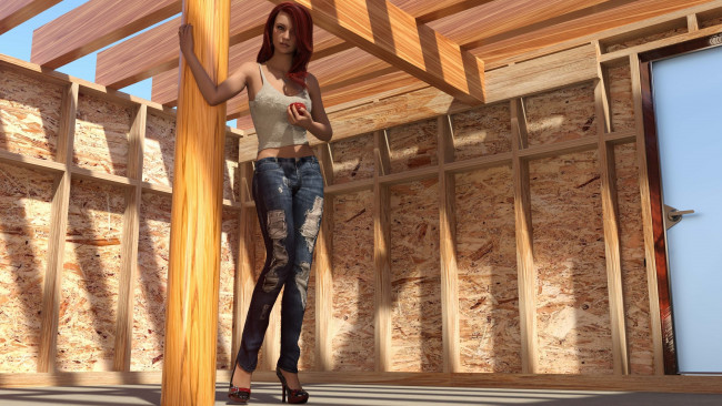 Обои картинки фото 3д графика, люди , people, фон, взгляд, девушка