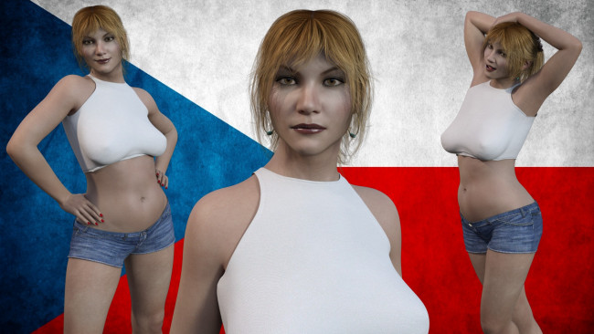 Обои картинки фото 3д графика, спорт , sport, девушки, взгляд, поза, фон